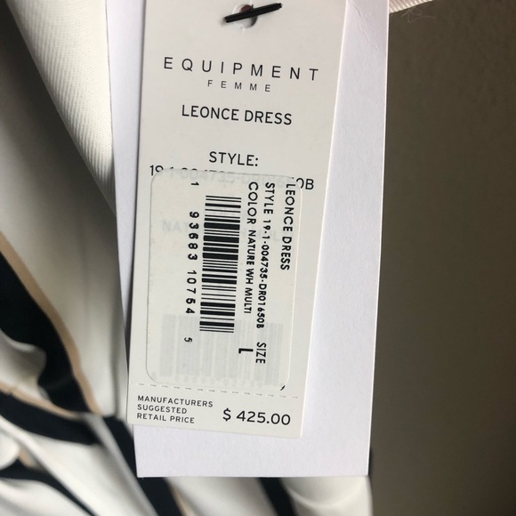 Equipment Femme Leonce Stripe Wrap Dress V Neck - Picture 7 of 8